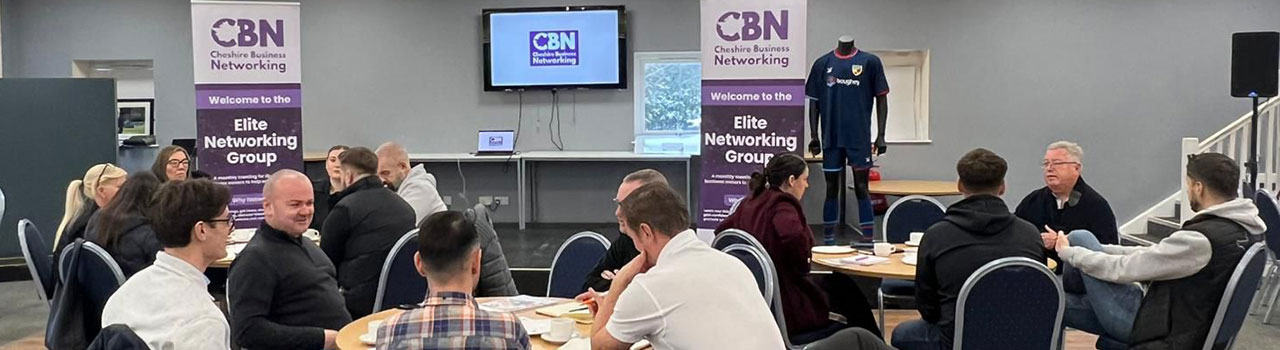 Cheshire Business Networking event in progress with people discussing ideas and business opportunities