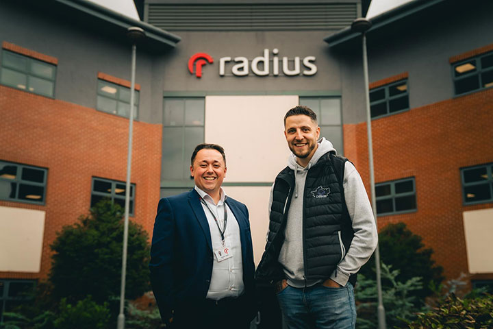 Rob Carlin, Head of Sales from Radius and Leon Broster, founder of Cheshire Business Network
